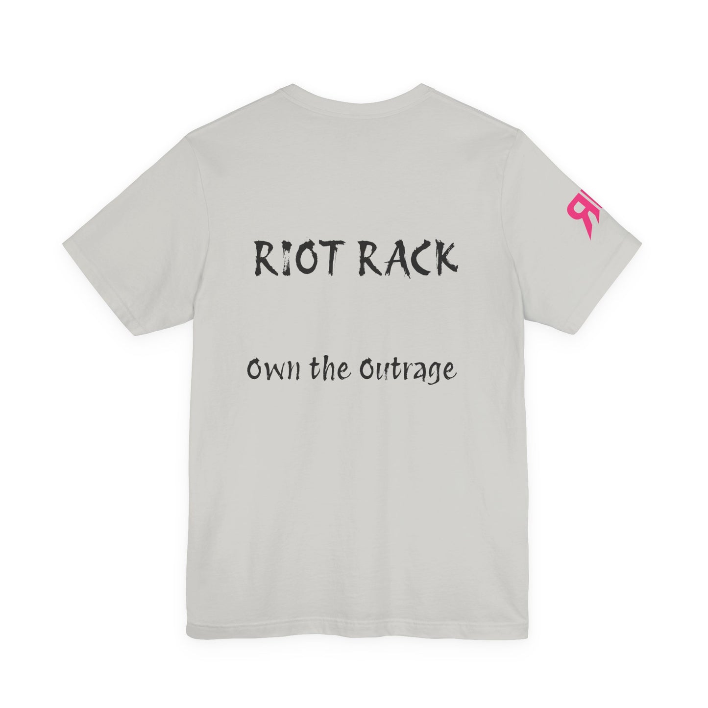 Graphic Tee — 'Riot Rack: Own the Outrage' Silhouette Chair Design