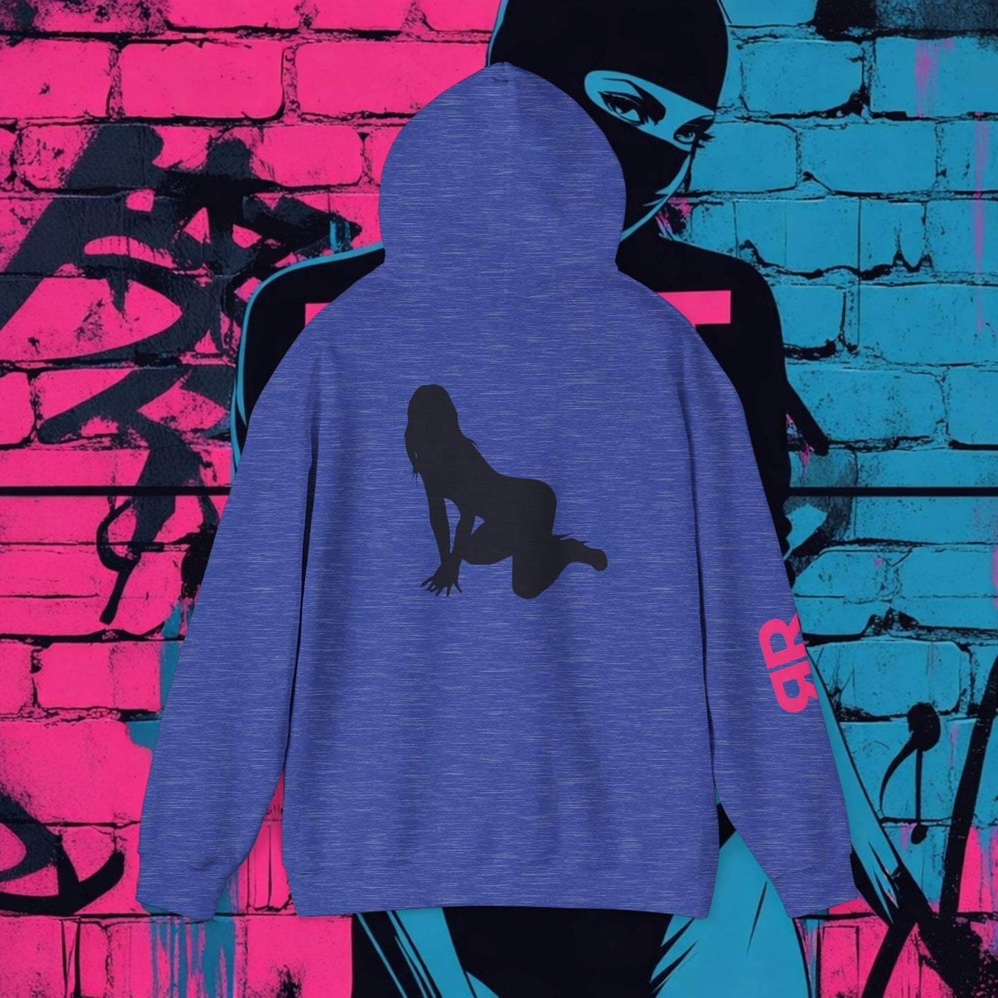 Riot Rack Pin-Up Rebel Hoodie | Bold Graphic Streetwear Hoodie | Vintage Front Print & Silhouette Back