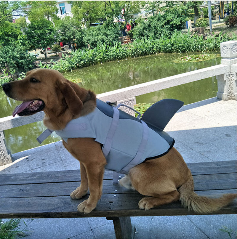 Pet products Dog Life Jacket, Cute Shark Dog Life Vest for Swimming Boating with Superior Buoyancy and Rescue Handle, Adjustable Puppy Floating Swim Vest for Small Medium Large Dogs(XS)