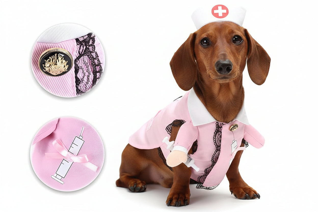 Dog Nurse Costume - Premium Pet Halloween Outfit