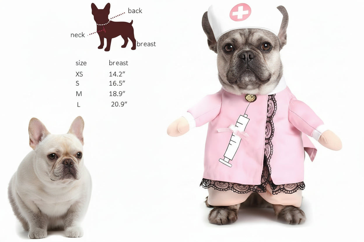 Dog Nurse Costume - Premium Pet Halloween Outfit