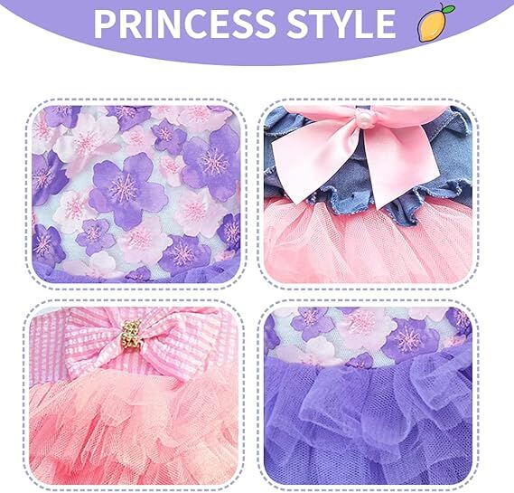 Dog Dress 3-Pack - Small Breed Apparel with Bow Details