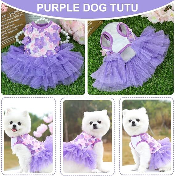 Dog Dress 3-Pack - Small Breed Apparel with Bow Details