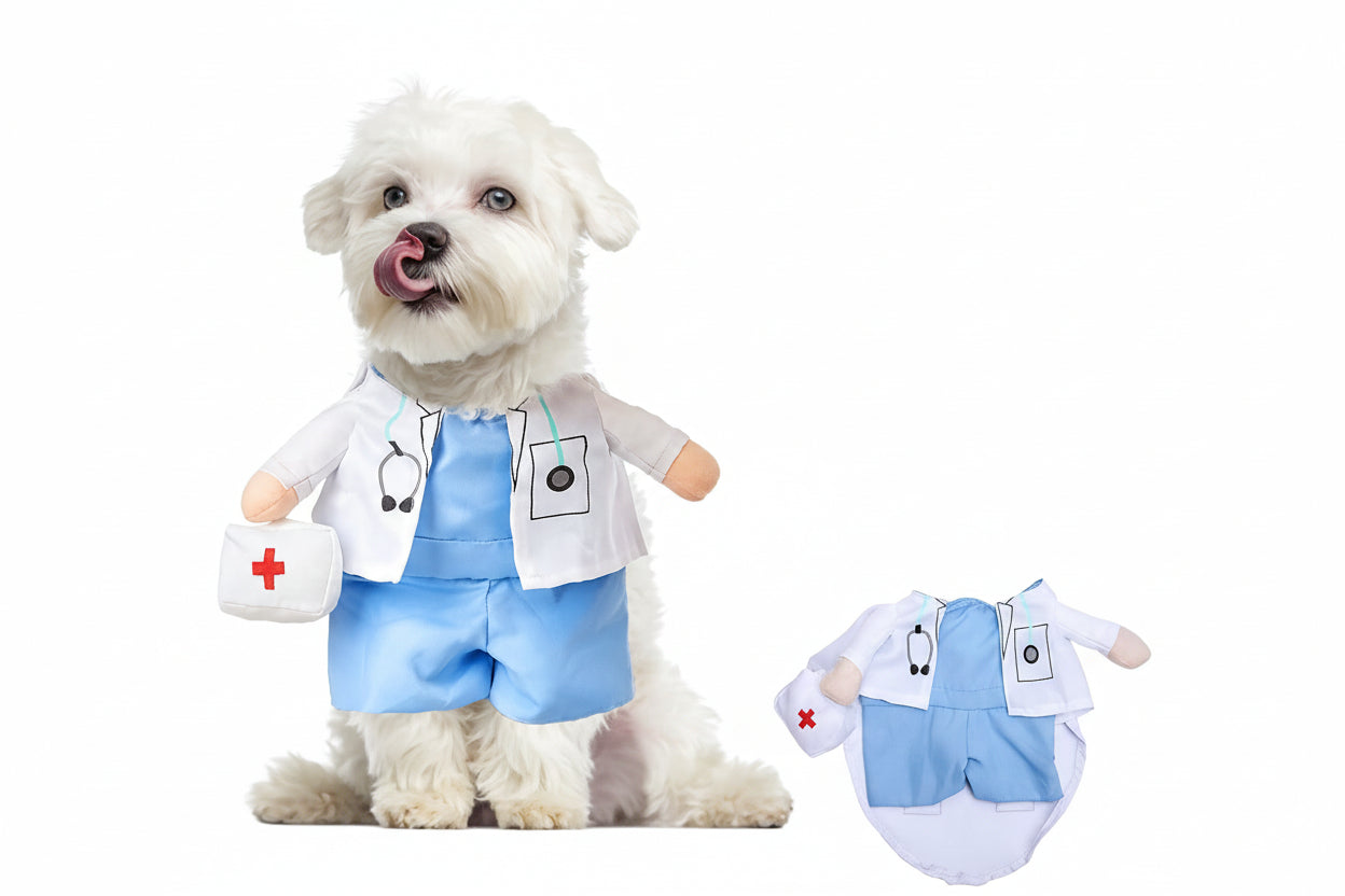 Dog Doctor Costume – Premium Halloween Outfit with Medical Accessories