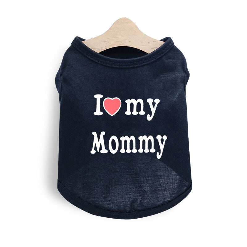 Dog Vest 4-Pack – I ❤️ My Mommy Lightweight Summer Shirts