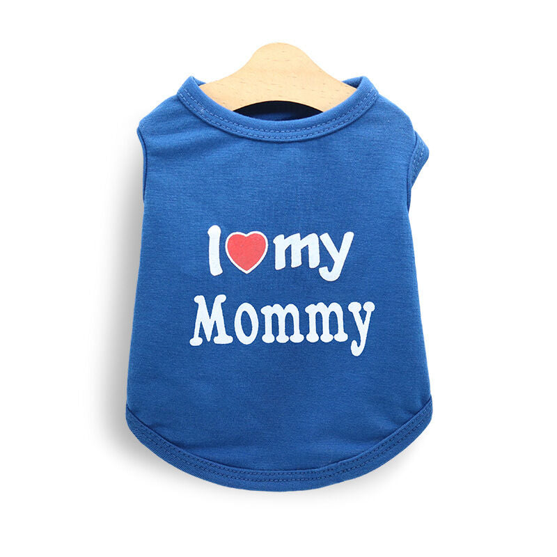 Dog Vest 4-Pack – I ❤️ My Mommy Lightweight Summer Shirts