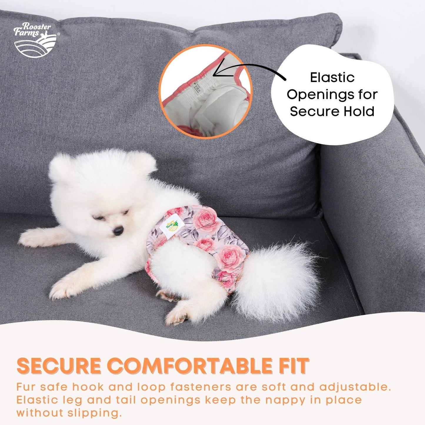 Reusable Dog Diapers 3-Pack | Washable Nappies for Female Dogs