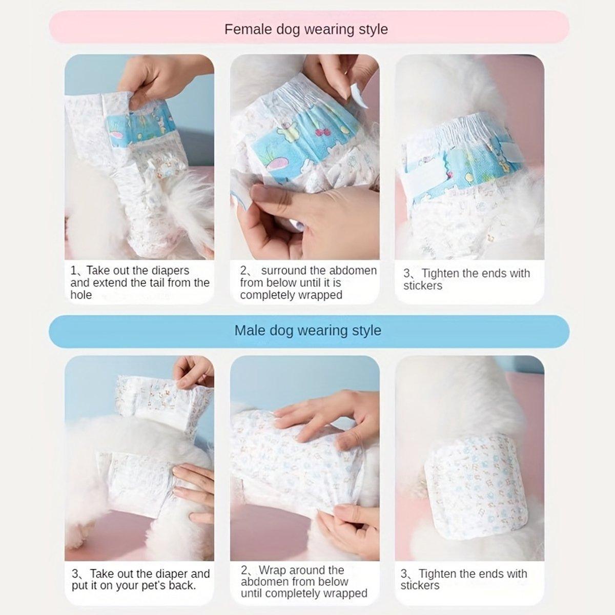Dog Nappies – Disposable Hygiene Pants for Female Dogs | XS–L