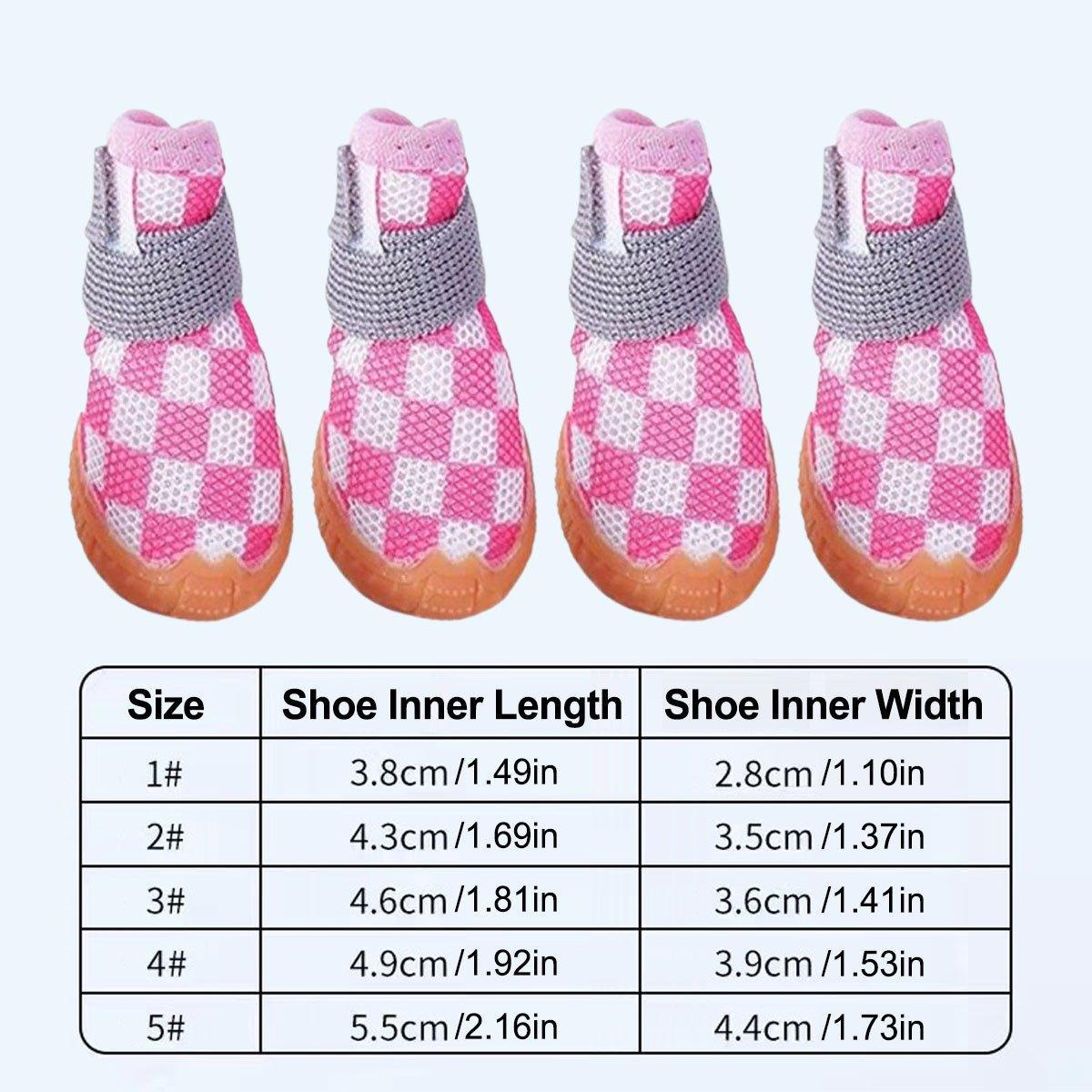 4pcs Breathable Mesh Dog Shoes Small Pets Puppy Paw Protection Summer Boots - Green-5