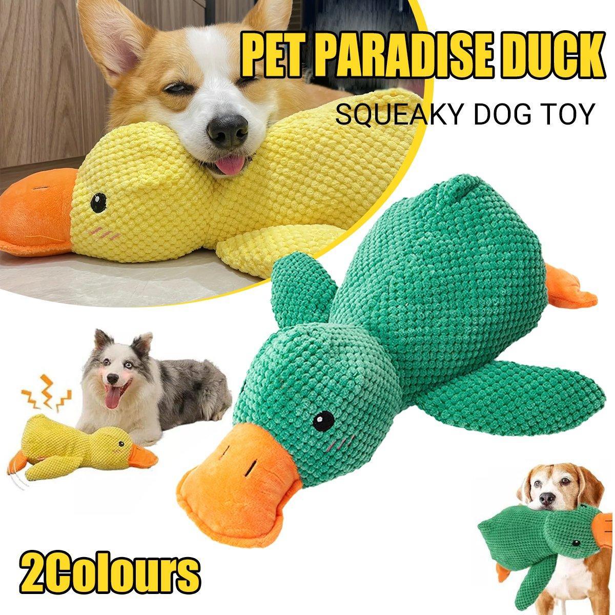 Squeaky Duck Dog Toy – Plush Interactive Chew Toy for Dogs