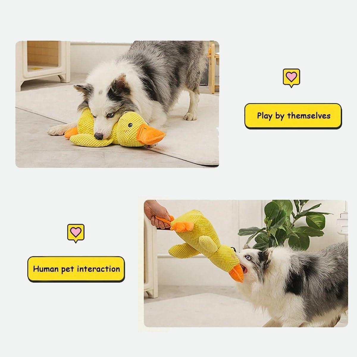Squeaky Duck Dog Toy – Plush Interactive Chew Toy for Dogs