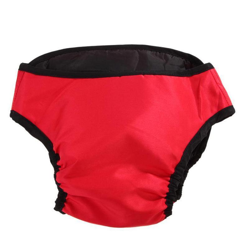 Washable Female Pet Dog Cat Nappy Diaper Physiological Pants Panties Underwear Red - S