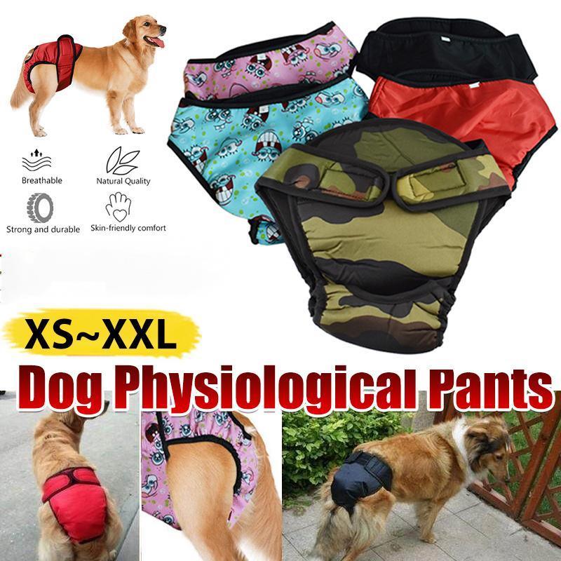 Washable Female Pet Dog Cat Nappy Diaper Physiological Pants Panties Underwear Red - XL
