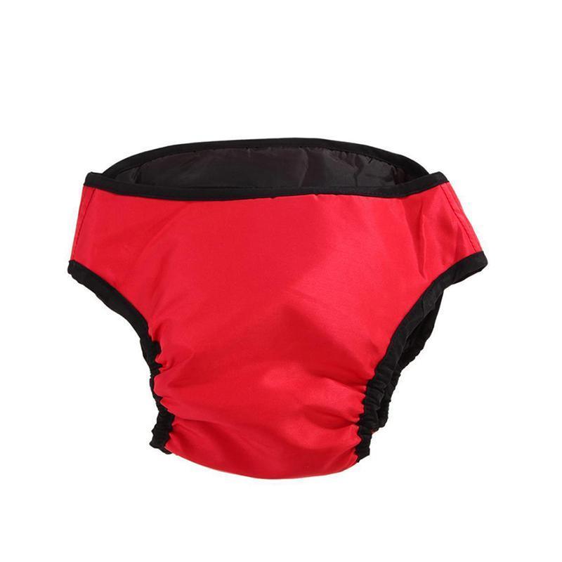 Washable Female Pet Dog Cat Nappy Diaper Physiological Pants Panties Underwear Red - XL