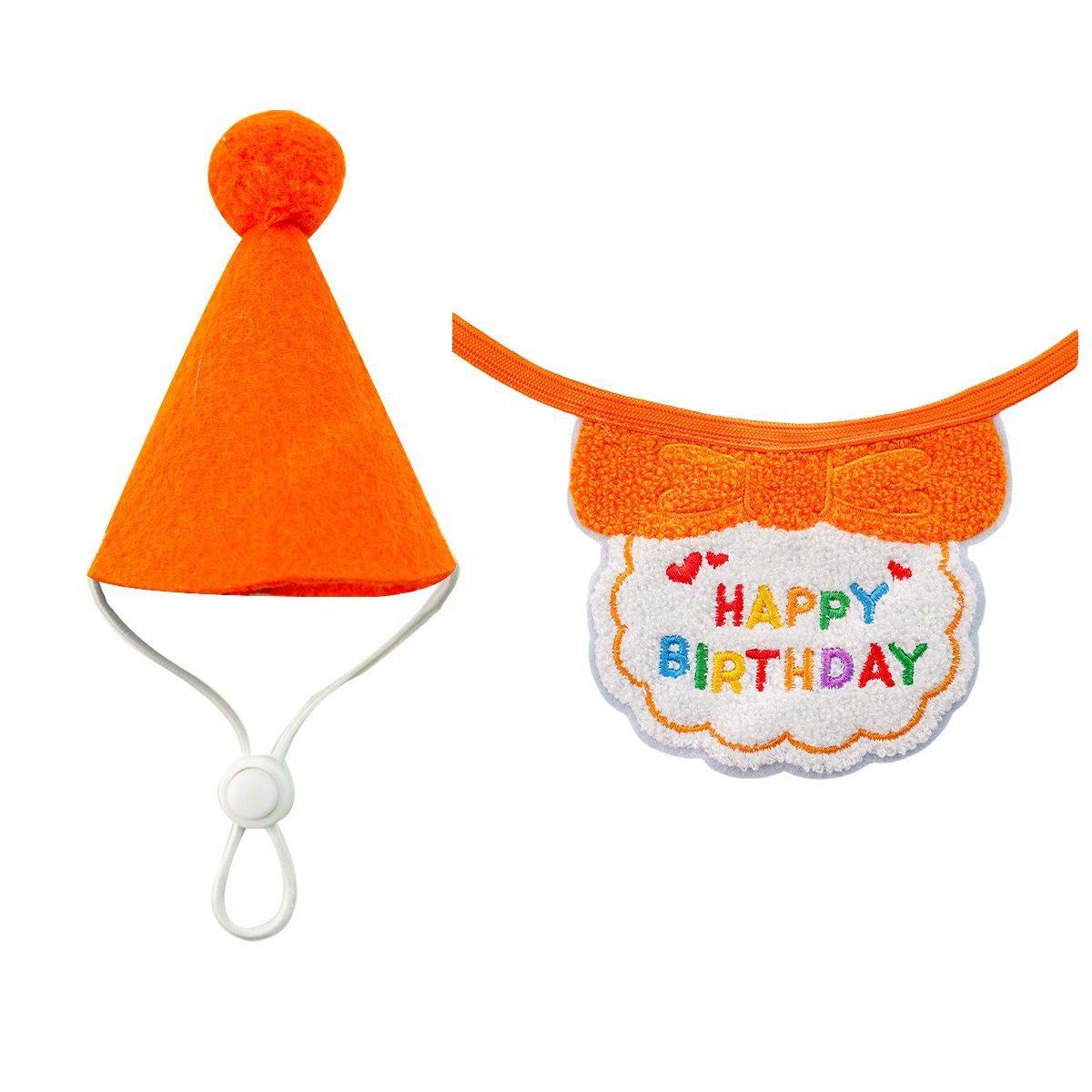 Pet Birthday Dog Cat Bib Scarf Hat Accessory Dogs Cats Celebration - Green