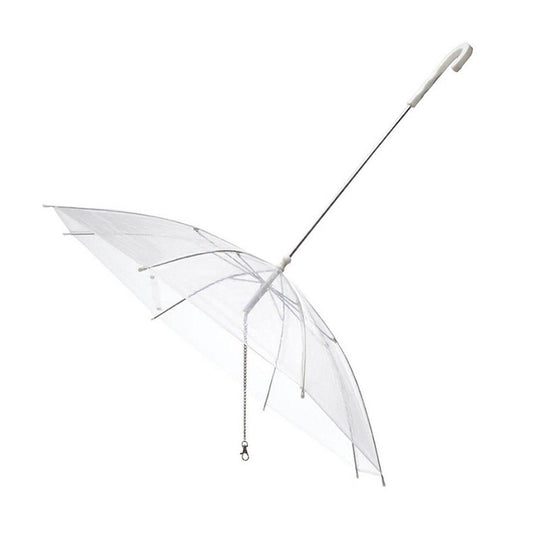Pet Dog Transparent Umbrella 30 inch Diameter With Dog Leash For Rain Walking Outdoor