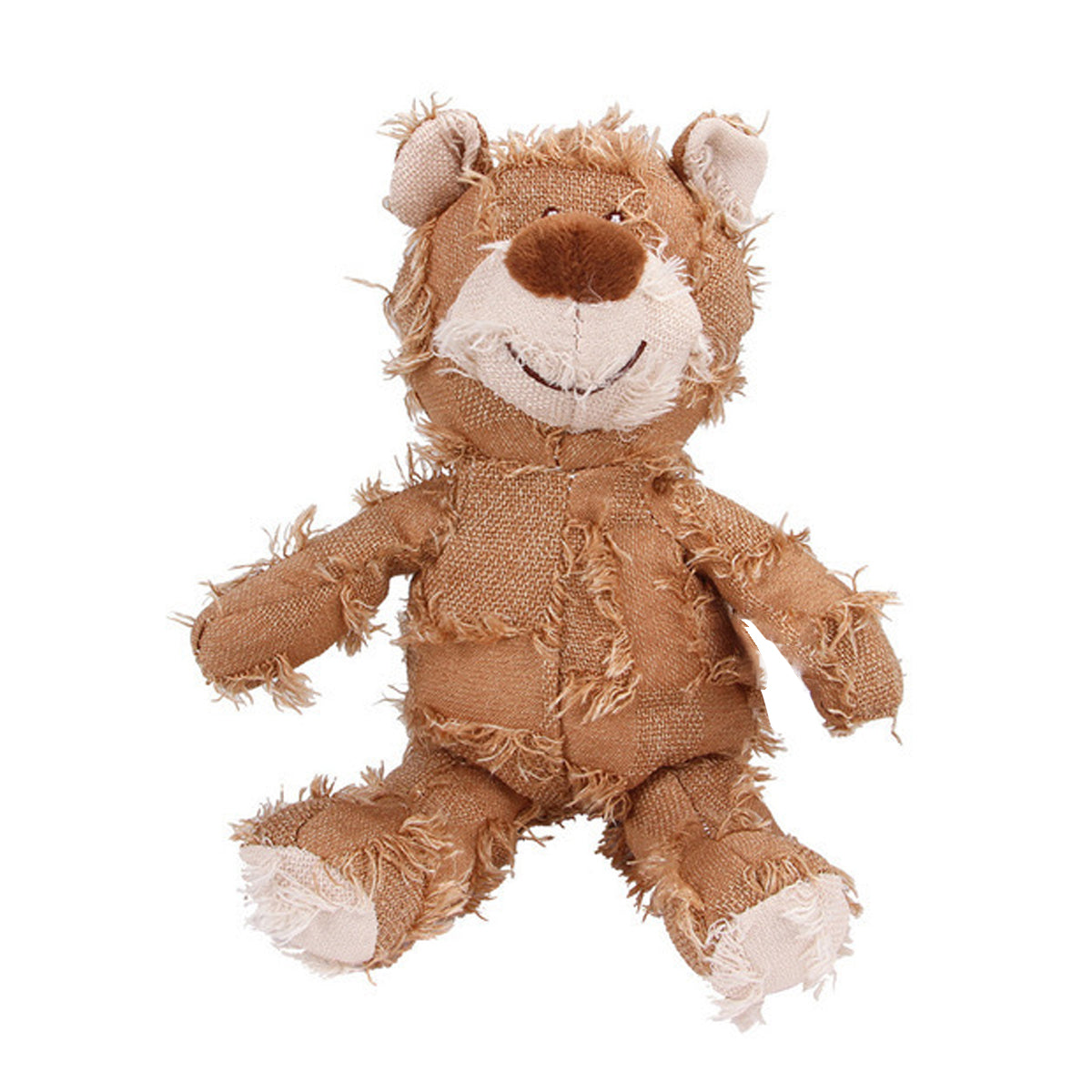 Puppy Squeaky Plush Toy Small Dog Chew Soft Bear Pet Companion - Brown-22cm