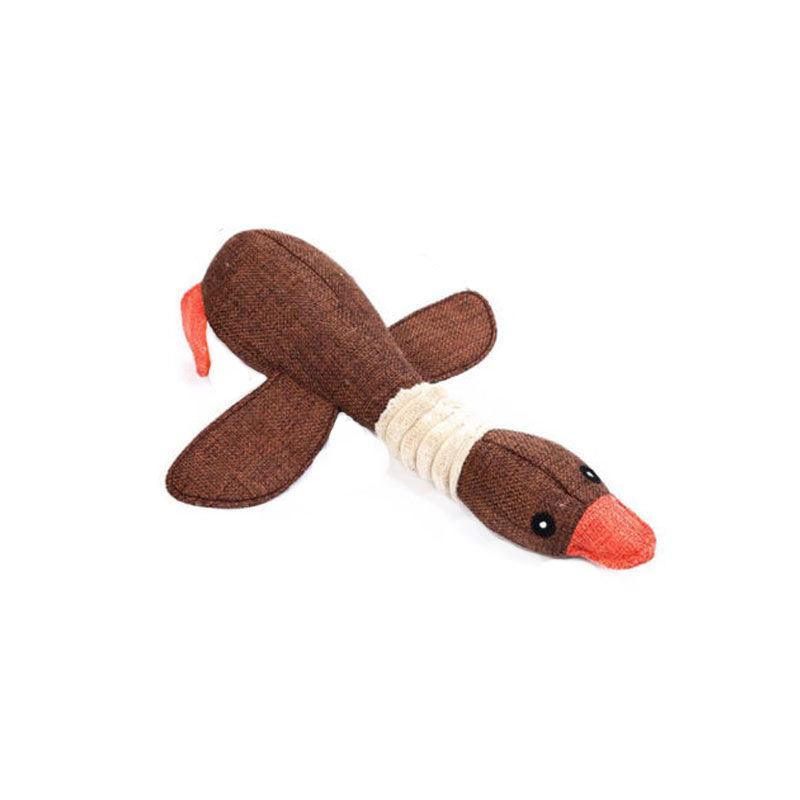 Squeaky Dog Toy Plush Chew Rope Pet Puppy Toys with Squeaker Crinkle for Teething - Pink Chicken