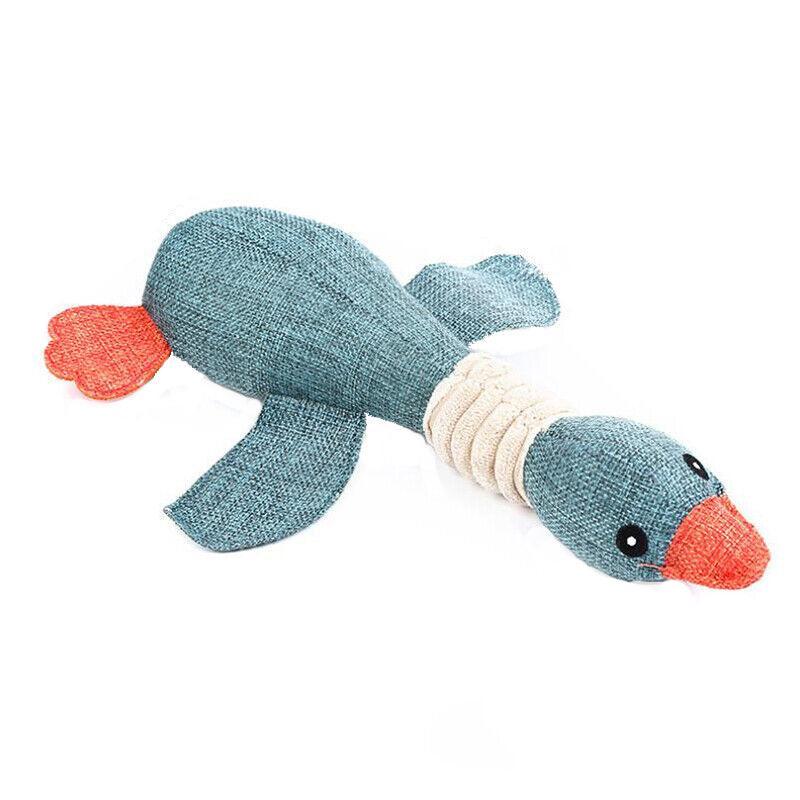 Squeaky Dog Toy Plush Chew Rope Pet Puppy Toys with Squeaker Crinkle for Teething - Pink Chicken
