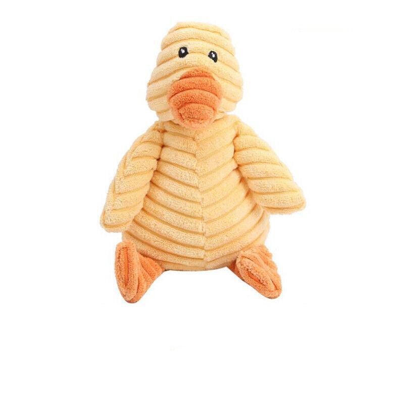 Squeaky Dog Toy Plush Chew Rope Pet Puppy Toys with Squeaker Crinkle for Teething - Pink Chicken