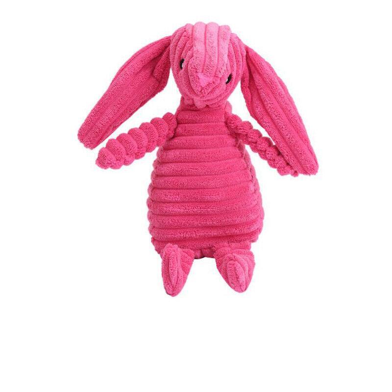 Squeaky Dog Toy Plush Chew Rope Pet Puppy Toys with Squeaker Crinkle for Teething - Pink Chicken