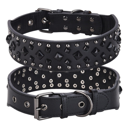 Spiked PU Leather Dog Collar - For Dogs with Main Character Energy