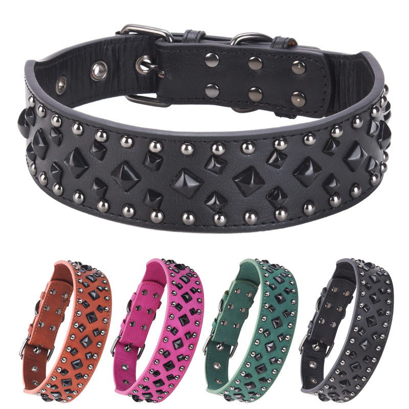 Spiked PU Leather Dog Collar - For Dogs with Main Character Energy