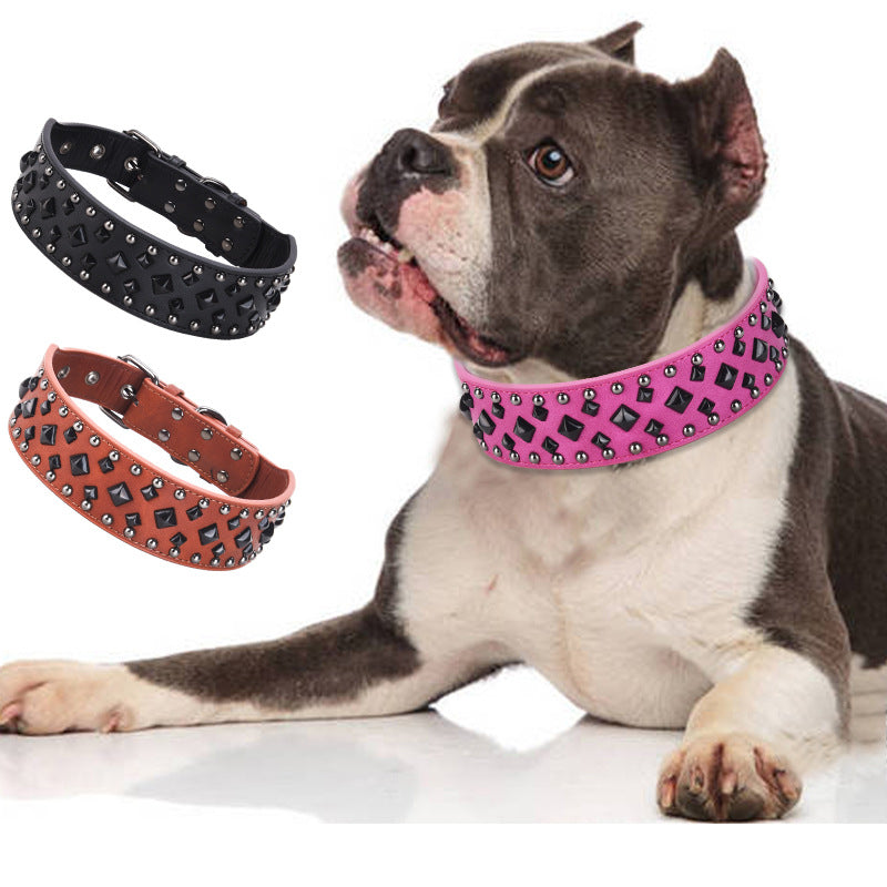 Spiked PU Leather Dog Collar - For Dogs with Main Character Energy