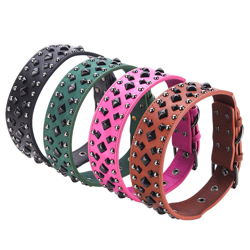 Spiked PU Leather Dog Collar - For Dogs with Main Character Energy
