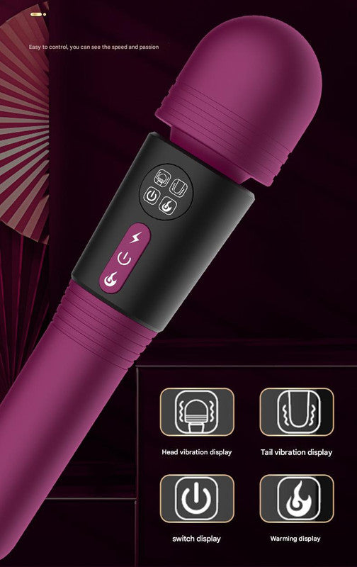 Heatwave - Dual Head Wand Vibrator with Heated Tip & LCD Display