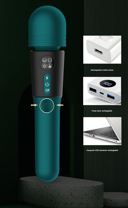 Heatwave - Dual Head Wand Vibrator with Heated Tip & LCD Display