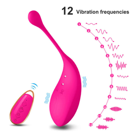 Hush Egg - 12-Mode Remote Control Vibrating Egg (Pink)