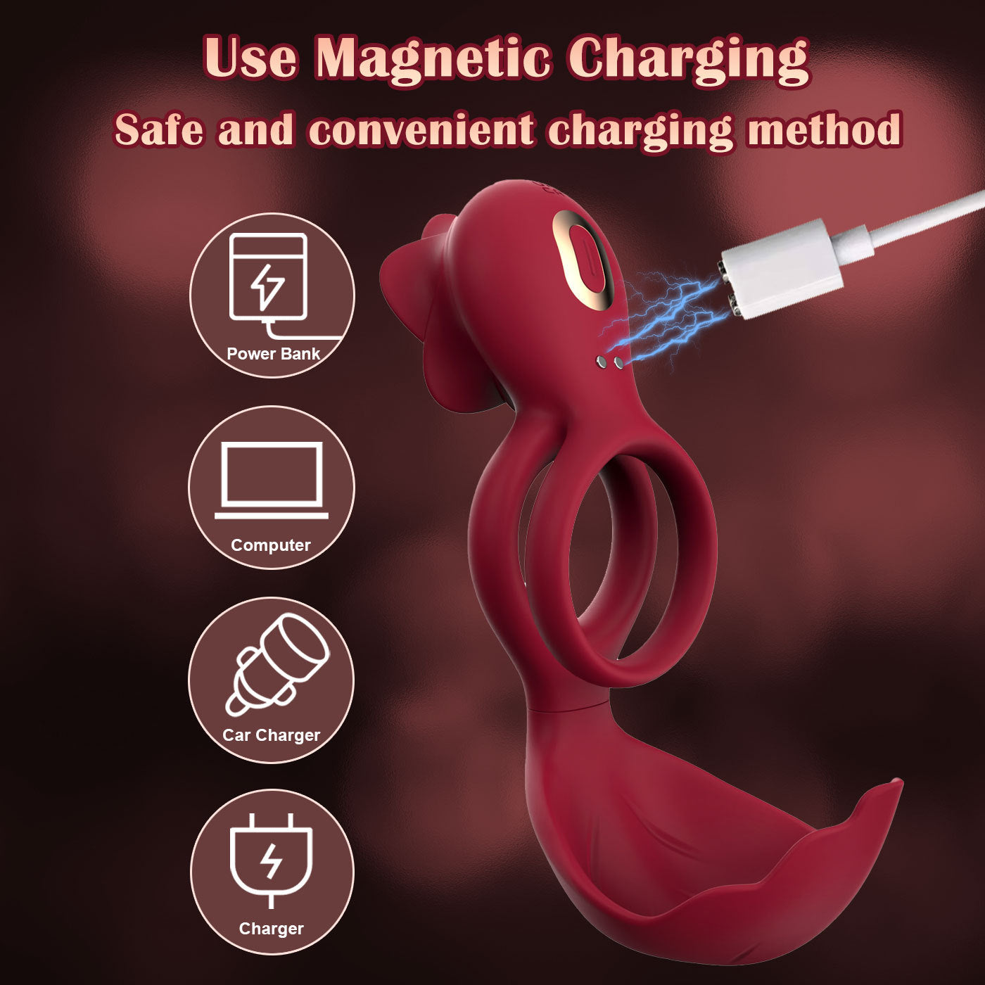 Bloom - Rose Dual Motor Vibrating Couples Ring