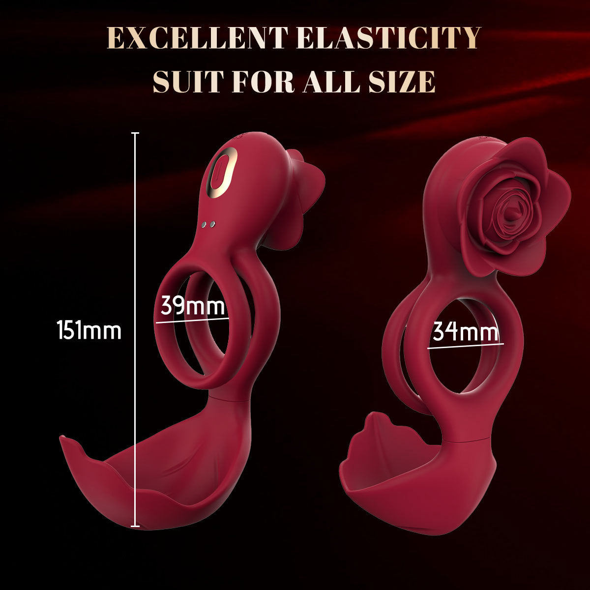 Bloom - Rose Dual Motor Vibrating Couples Ring