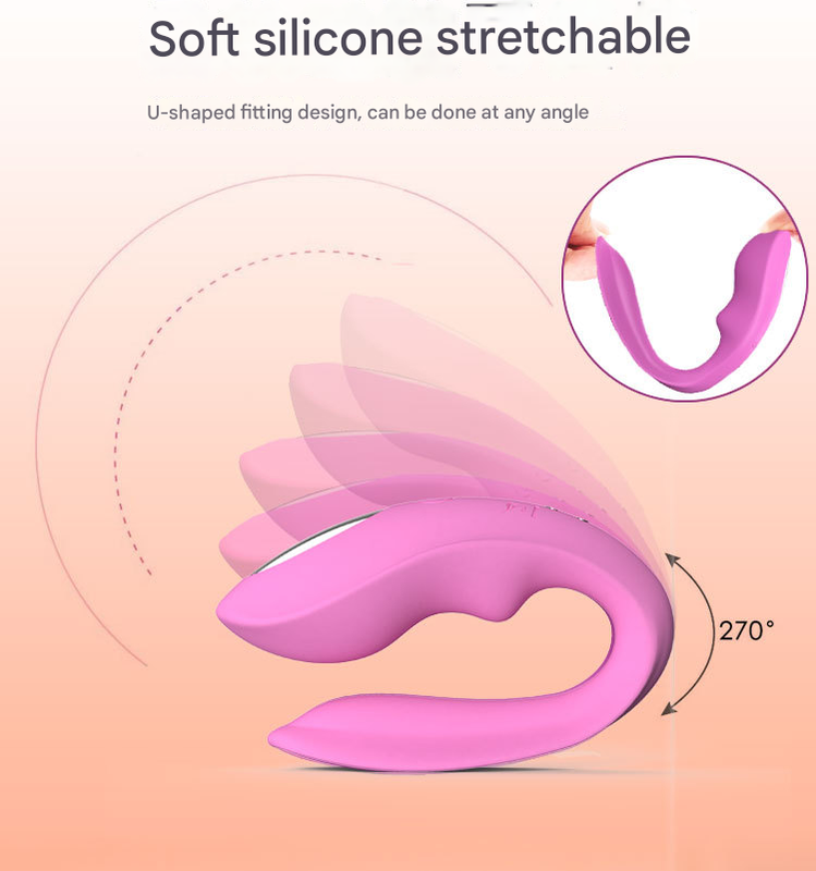 BlissLink U-Shaped Wearable Couple's Vibrator with Remote - 12 Modes for Shared Intimacy & Solo Fun