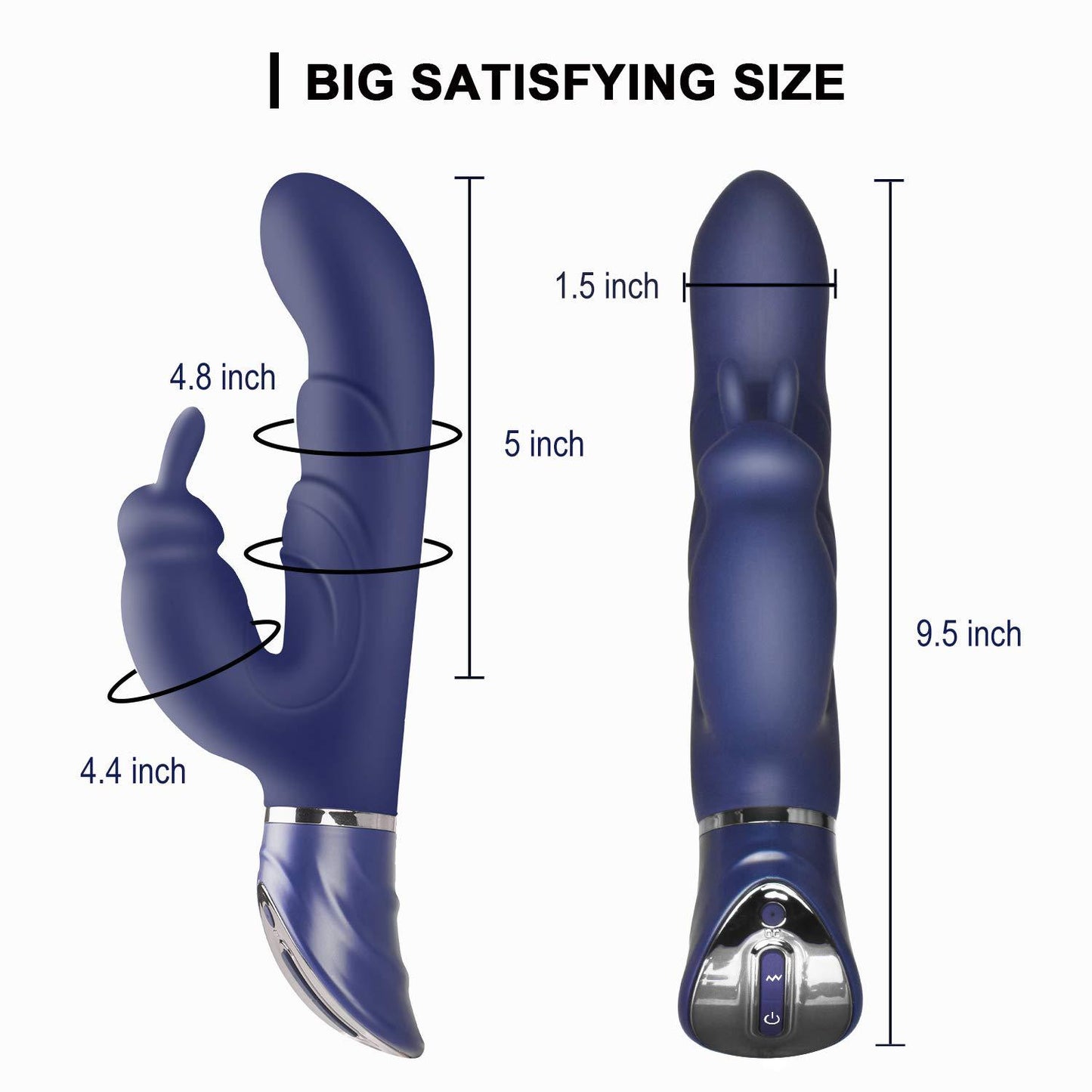 Dual-Action Rabbit Vibrator - Female Pleasure Toy (USB Rechargeable)