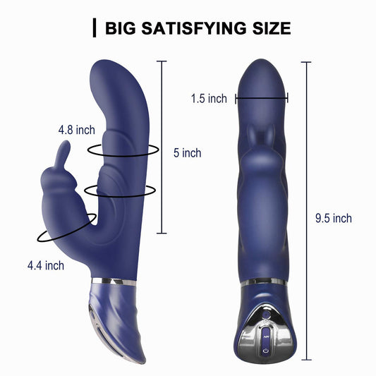 Dual-Action Rabbit Vibrator - Female Pleasure Toy (USB Rechargeable)