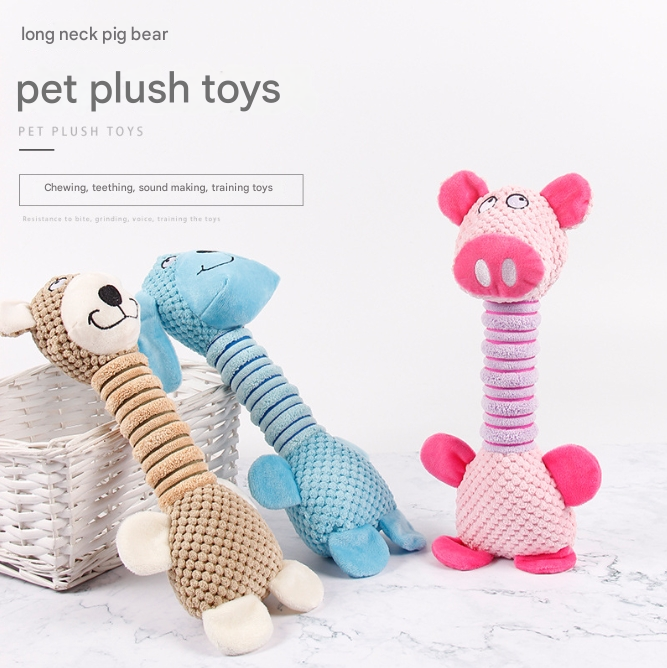 Long Neck Squeaky Dog Toy 2-Pack - Built for Shaking, Squeaking & Chaos