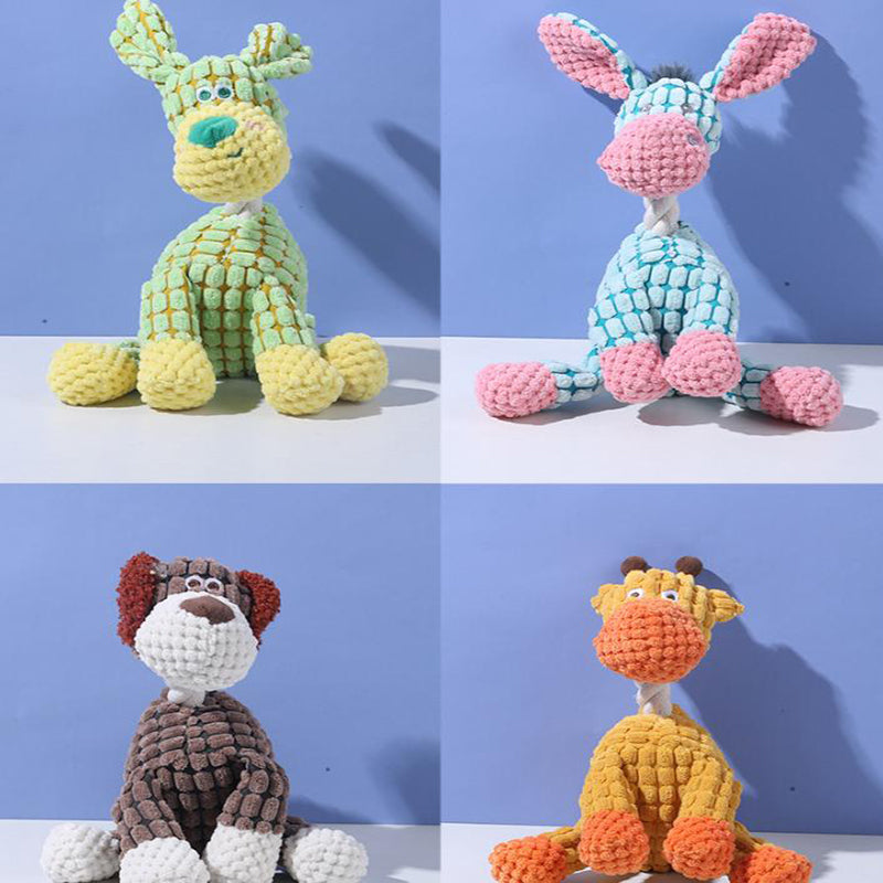 Corduroy Squeaky Dog Toy - Soft Enough to Cuddle, Tough Enough to Survive