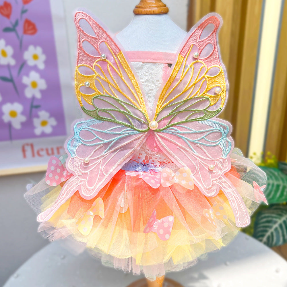 🏆 Butterfly Princess Dog Tutu 🦋 | Fluffy Fairy Dress (S–3XL)