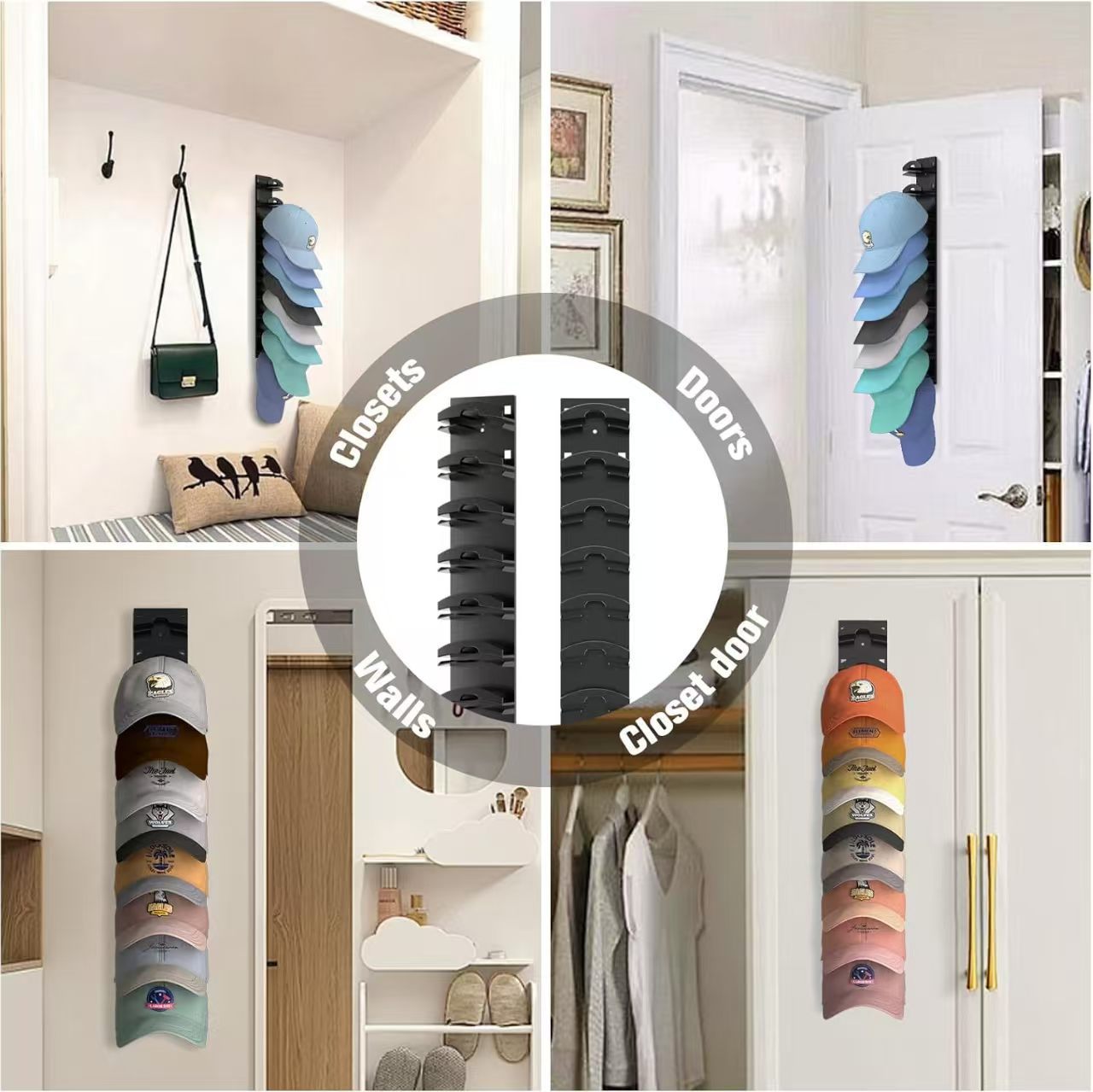 Wall-Mounted Cap Rack | Multi-Layer Baseball Hat Organiser