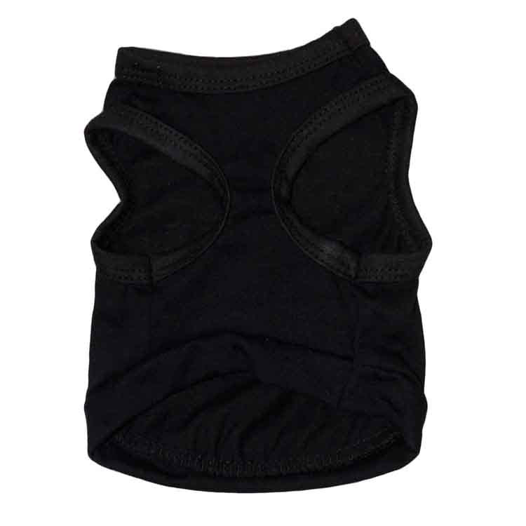 2 Pack Security Pet Vest Size S - Black Cotton Dog T-Shirt for Small Dogs Puppies & Cats - Summer Sleeveless Apparel with White Lettering