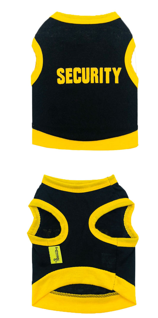 SECURITY Pet Vest 2-Pack - Black/Yellow & Pink/Black - Breathable Cotton Dog Tank Top