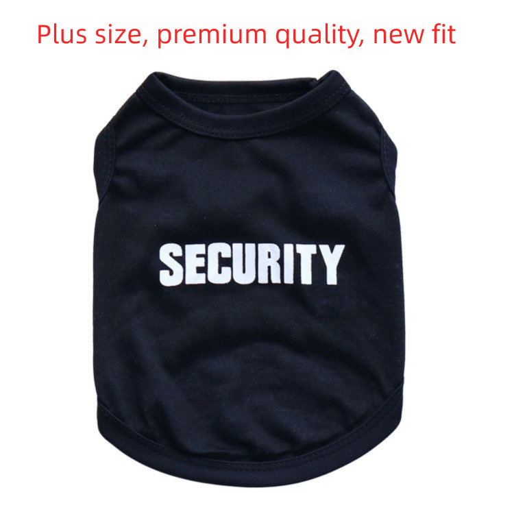 2 Pack "SECURITY" Pet Vest Set - 1 Black & 1 Yellow with Orange Trim - Breathable Cotton Dog T-Shirt Summer Apparel - Size XL (Chest 56cm)