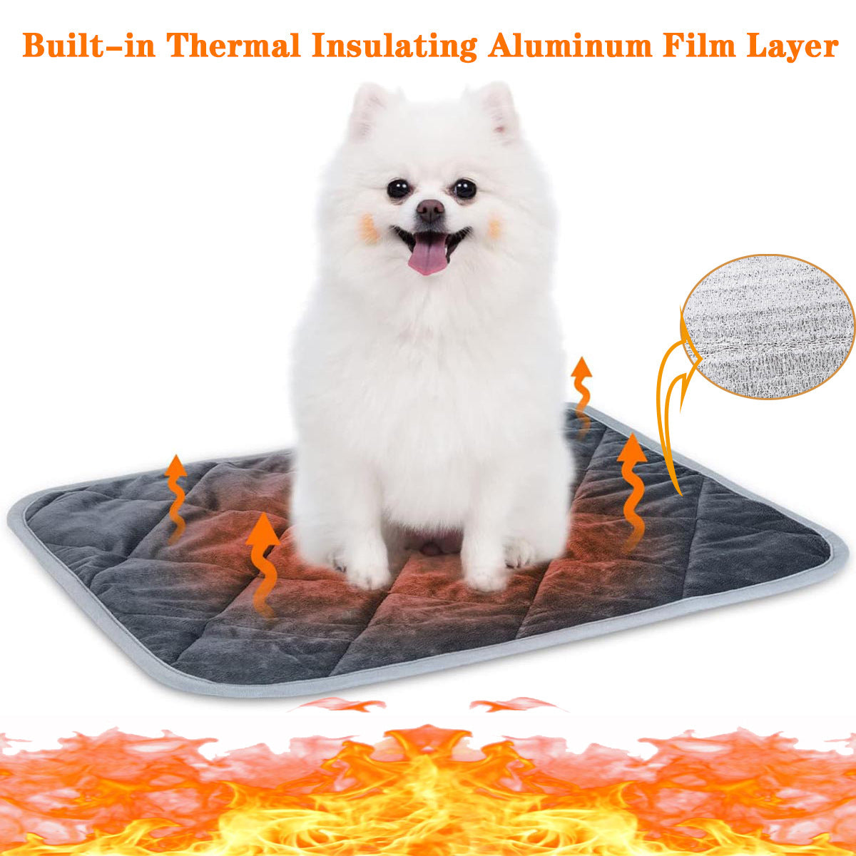 Self-Warming Pet Mat with Heat Reflective Technology for Dogs and Cats Waterproof No Electricity Needed Comfortable Winter Pad for Local Pet Owners(72*115cm)