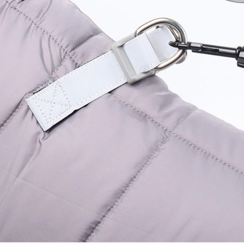 3XL Size Blue Winter Waterproof Dog 4 Leg Jumpsuit for Full Body Warmth - Reflective Windproof Pet Puffer Coat with Integrated Harness
