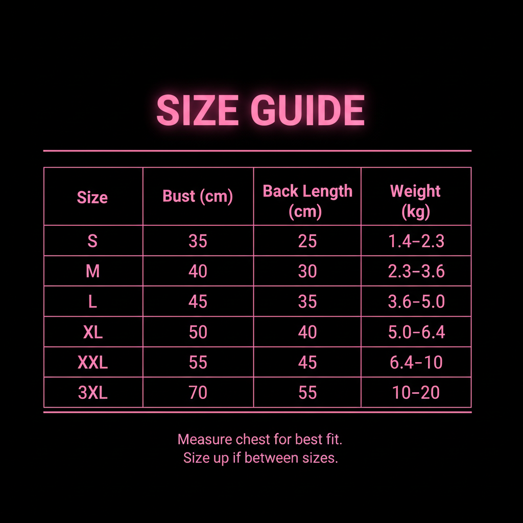 Size chart - corrected
